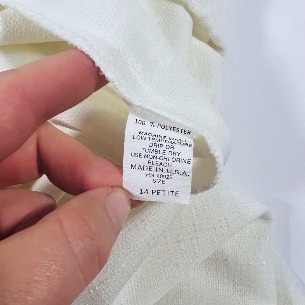 Vintage Pablo Collection 14P White Skirt Suit Embroidered Blazer Made USA - Picture 10 of 10